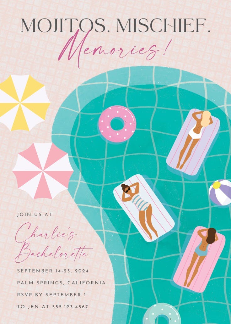 Bachelorette getaway - bachelorette party invitation